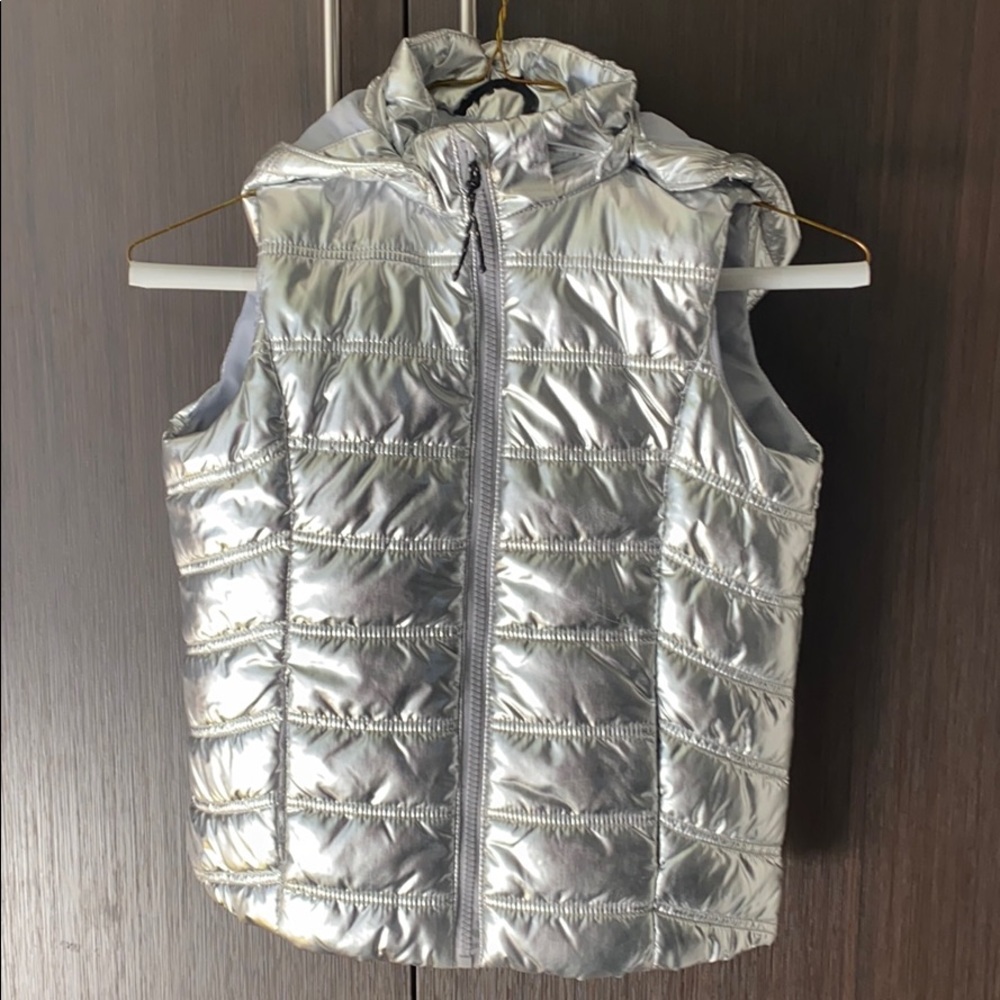Silver Quilted Puffer Vest